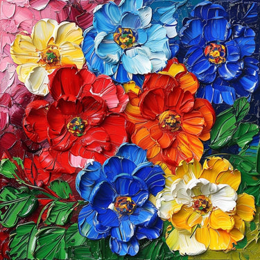 Flowers Palette Knife Canvas